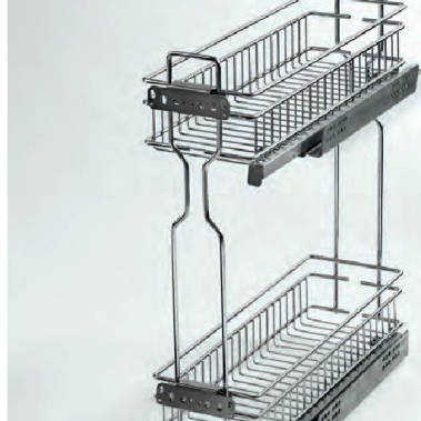 Kệ gia vị 2 tầng đựng chai lọ ray giảm chấn Higold 304098, 304099