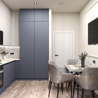 TỦ BẾP 130 LAMINATE CÁNH PANEL TONE XANH TRẮNG