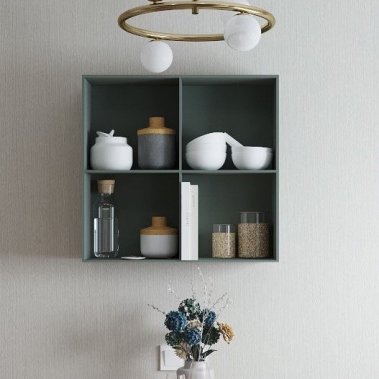 TỦ BẾP 135 GỖ MDF TONE XÁM XANH