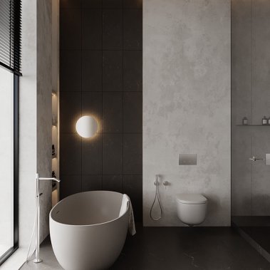 NỘI THẤT PHÒNG TẮM 03 - NHỰA PCV PHỦ MELAMINE MÀU XÁM