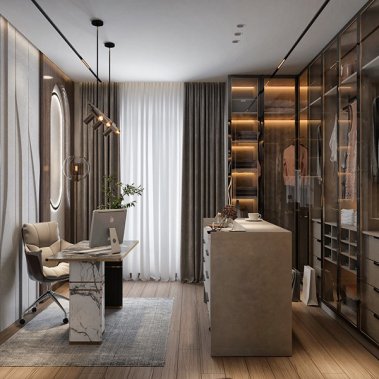 NỘI THẤT PHÒNG NGỦ 67 - GỖ MDF CHỐNG ẨM PHỦ MELAMINE KẾT HỢP CÁNH KÍNH