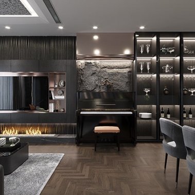 NỘI THẤT PHÒNG KHÁCH 30 - PHONG CÁCH HIỆN ĐẠI TONE MÀU XÁM