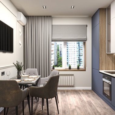 TỦ BẾP 130 LAMINATE CÁNH PANEL TONE XANH TRẮNG