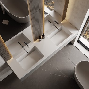 NỘI THẤT PHÒNG TẮM 03 - NHỰA PCV PHỦ MELAMINE MÀU XÁM