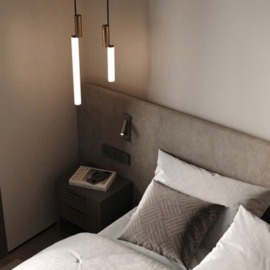 NỘI THẤT CĂN HỘ 37 - CĂN HỘ 2 PHÒNG NGỦ TONE MÀU XÁM KẾT HỢP VÂN GỖ VÀ BE