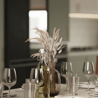 TỦ BẾP 138 MDF CÁNH PANEL XÁM TRẮNG