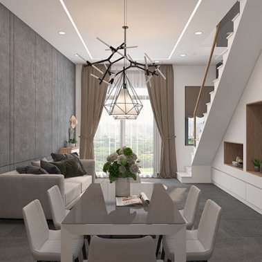 NỘI THẤT NHÀ PHỐ 02 - PHONG CÁCH HIỆN ĐẠI TONE TRẮNG XÁM KẾT HỢP VÂN GỖ