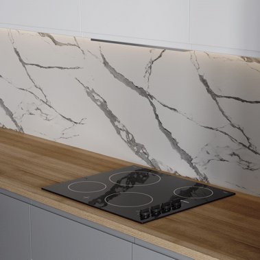 TỦ BẾP 122 BÀN ĐẢO TONE XÁM PHỐI GỖ