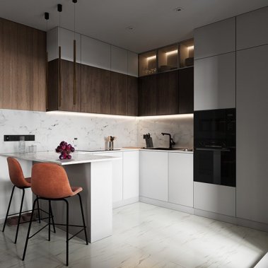 NỘI THẤT CĂN HỘ 34 - GỖ MDF PHỦ MELAMINE TONE XÁM KẾT HỢP VÂN GỖ