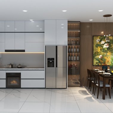 NỘI THẤT NHÀ PHỐ DIỆN TÍCH 6m x 20m - PHONG CÁCH HIỆN ĐẠI