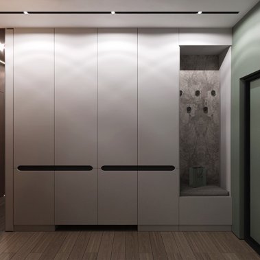 NỘI THẤT CĂN HỘ 50m² TONE XÁM KẾT HỢP VÂN GỖ