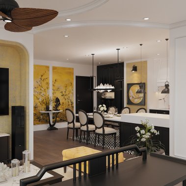 NỘI THẤT CĂN HỘ 120m² - PHONG CÁCH INDOCHINE