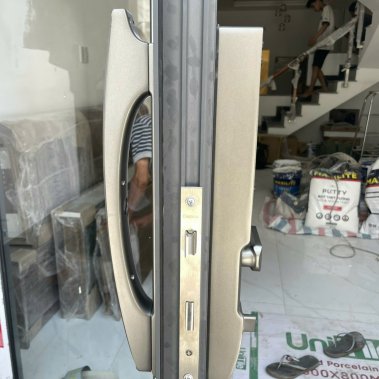 Khóa cửa nhôm xingfa nhận diện khuôn mặt Face ID 3D Demax EL902 GS APP WIFI (Màu Xám Ánh Sao)