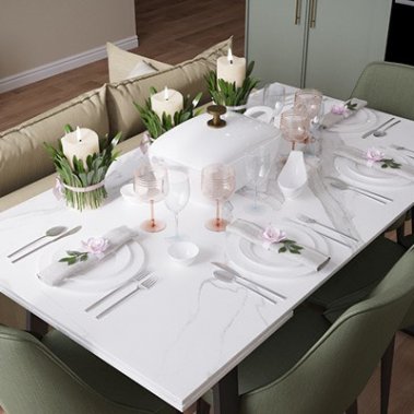 TỦ BẾP 134 CÁNH PHỦ MELAMINE TRĂNG XÁM