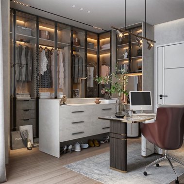 NỘI THẤT PHÒNG NGỦ 67 - GỖ MDF CHỐNG ẨM PHỦ MELAMINE KẾT HỢP CÁNH KÍNH