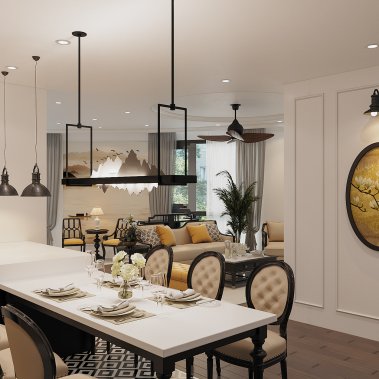 NỘI THẤT CĂN HỘ 120m² - PHONG CÁCH INDOCHINE