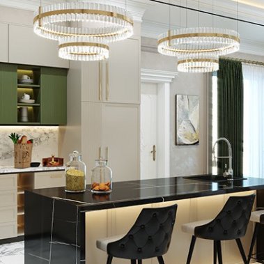 TỦ BẾP 131 LAMINATE CÁNH PANEL TONE XANH TRẮNG