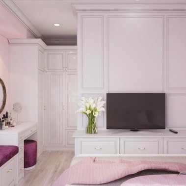 NỘI THẤT PHÒNG NGỦ 14 - GỖ MDF CHỐNG ẨM CHẠY PANEL SƠN MÀU