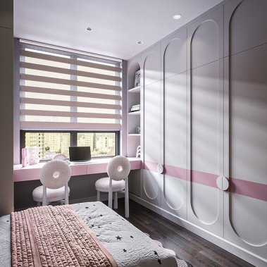 PHÒNG NGỦ BÉ GÁI GỖ MDF SƠN MÀU HỒNG