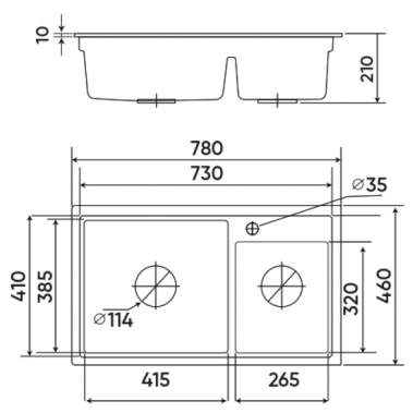 Chậu rửa Kaff GRANITE KF-MONDS-7846