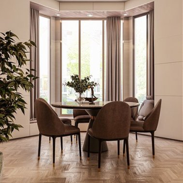 TỦ BẾP 120 LAMINATE TONE NÂU PHỐI ĐÁ SANG TRỌNG