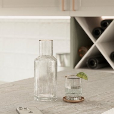 TỦ BẾP 138 MDF CÁNH PANEL XÁM TRẮNG