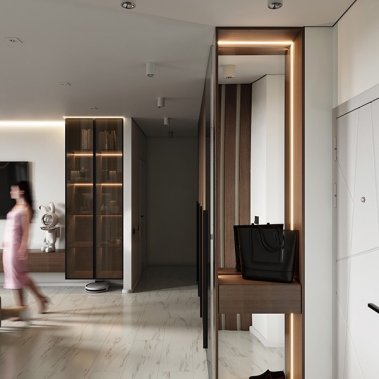 NỘI THẤT CĂN HỘ 34 - GỖ MDF PHỦ MELAMINE TONE XÁM KẾT HỢP VÂN GỖ