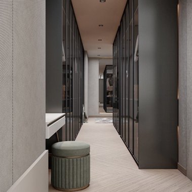 NỘI THẤT PHÒNG NGỦ 68 - GỖ MDF CHỐNG ẨM PHỦ MELAMINE MÀU XÁM KẾT HỢP VÂN GỖ