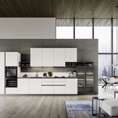 TỦ BẾP 49 - TỦ BẾP GỖ MDF MÀU TRẮNG