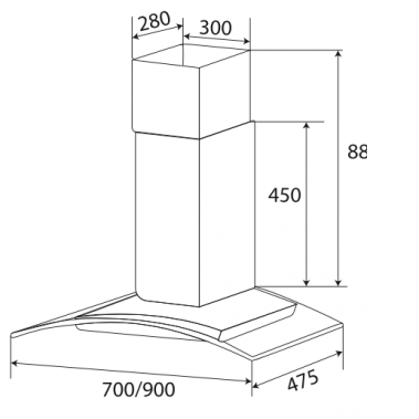 MÁY HÚT MÙI KÍNH CONG KAFF KF-GB702