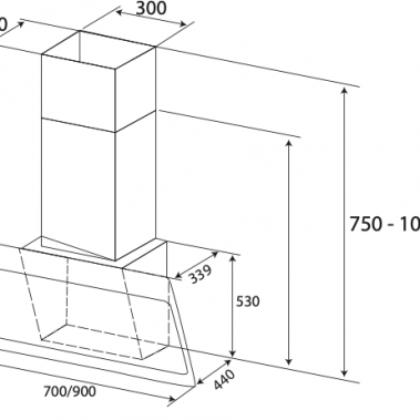 Máy hút mùi phẳng dạng Tivi KF-LUX AT70FH / AT90FH