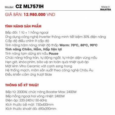 Bếp từ Canzy CZ ML757IH