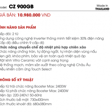 Bếp Từ Canzy CZ 900GB