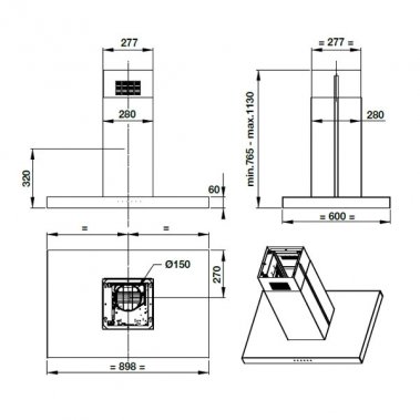 Máy hút mùi đảo 90cm Häfele HH-IS90A 539.81.715