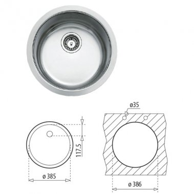 Chậu rửa chén Teka BE 39x18 10125006