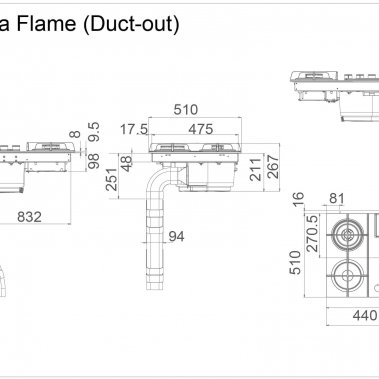 BẾP GAS KẾT HỢP HÚT MÙI NIKOLATESLA FLAME ELICA