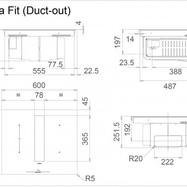 BẾP TỪ KẾT HỢP HÚT MÙI ELICA NIKOLATESLA FIT BL/A/70 PRF0167054