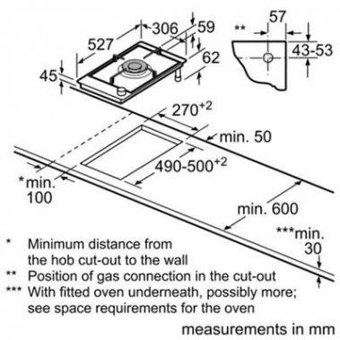 Bếp gas âm Bosch PRA3A6D70