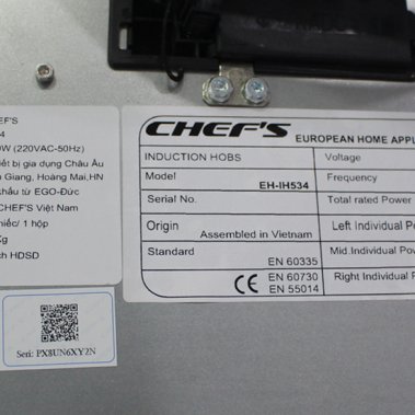 Bếp ba từ Chefs EH-IH534