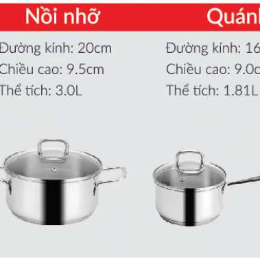 BỘ NỒI INOX MC1603 - TITANIUM