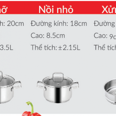 BỘ NỒI INOX MC1702 - HARMONY