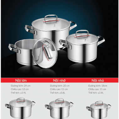 BỘ NỒI INOX MC1805 – VISIONS