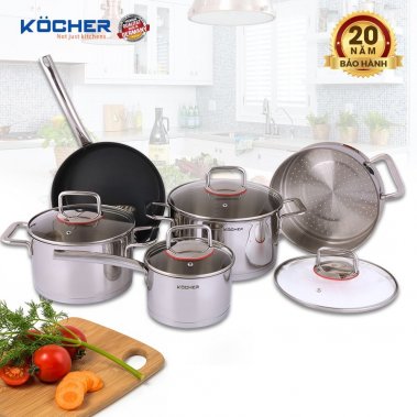BỘ NỒI 5 MÓN KOCHER BERLIN - ĐÁY 6 LỚP