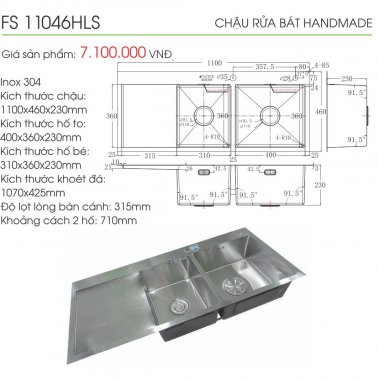 Chậu rửa bát  Faster FS 11046HLS