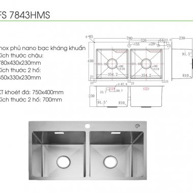 Chậu rửa Faster FS 7843HMS