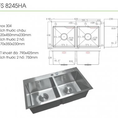 Chậu rửa bát Faster FS 8245HA