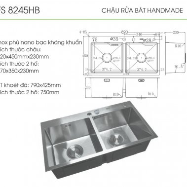Chậu rửa bát  Faster FS 8245HB