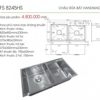 Chậu rửa bát Faster FS 8245HS