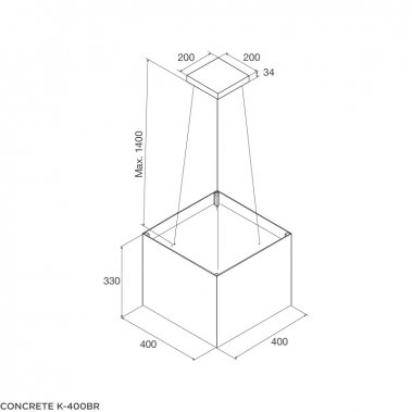 Máy hút khử mùi đảo Malloca CONCRETE K-400BR