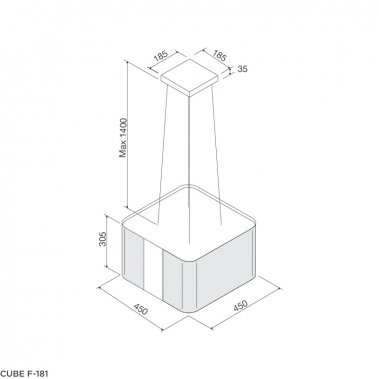 Máy hút khử mùi đảo Malloca CUBE F-181